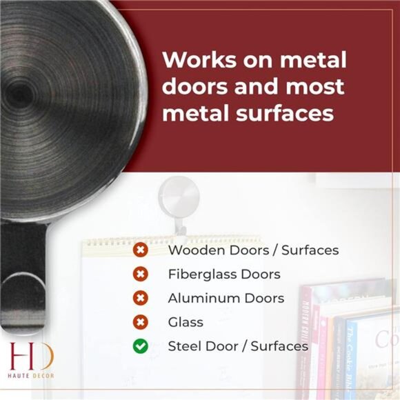 Attract Magnetic Hanger, 1 Pack - Strong Magnet Hook for Metal Doors and Surface - Picture 4 of 7